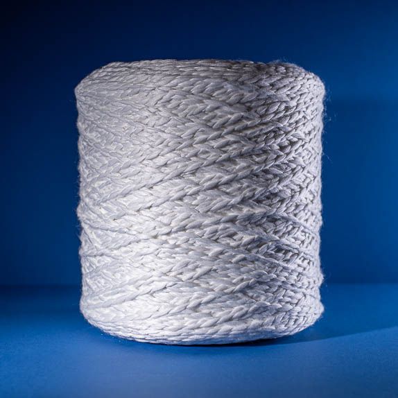 Superabsorbent Yarn Netting on a blue background